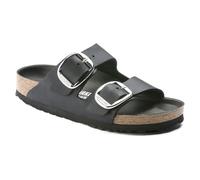 Birkenstock Womens Arizona Big Buckle Oiled Leather Beach Holiday Sandals - Black - 6