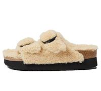 Birkenstock Women's Arizona Big Buckle Teddy Sandal by Papillio, Eggshell, 6