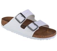 Birkenstock Womens Arizona BS Leather Open Toe Casual Slide, White, Size 8 UK
