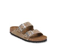 Birkenstock Womens Arizona Rivets Suede Leather Sandal, Beige, Size 6, Women Beige