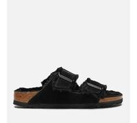 Birkenstock Women's Arizona Slim Fit Slim Fit Shearling Double Strap Sandals - Black/Black - UK 4.5