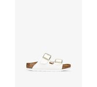 Birkenstock Womens Birkenstock Arizona Double-Strap Patent-Leather Flat Sandals White Eur 26 / 8.5 UK Kids
