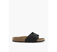 Birkenstock Womens Black Catalina Single-strap Flat Faux-leather Sandals Eur 39 / 6 Uk Women