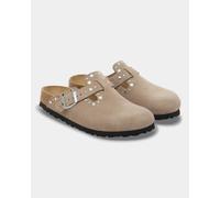 Birkenstock Womens Boston Clogs in Tan Suede - Size UK 7.5