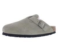 Birkenstock Women's Boston Shearling, Stone Taupe/Taupe, 7-7.5 Narrow Women/5-5.5 Narrow Men