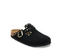 Birkenstock Womens Boston Suede Rivet Shoe, Black, Size 7, Women Black