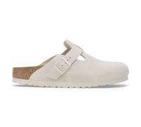 Birkenstock - Womens Boston Velourleder Antique White Normale Weite - Us 7.5 / Eu 38