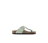 Birkenstock WoMens Buckle Leather Flip Flops in Green - Size EU 35