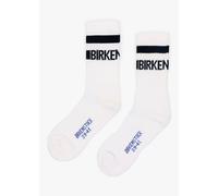 BIRKENSTOCK Women's Cotton Crew Stripe White Black Tennis Socks Size: