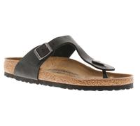 Birkenstock Womens Flat Sandals Gizeh Oiled Leather Buckle Fastening black Leather (archived) - Size UK 5