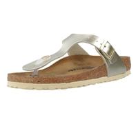 Birkenstock Women's Gizeh Kids Electric Metallic Gold, Birko FlorFlip flops