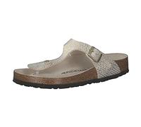 Birkenstock Women's Gizeh Shiny Python Eggshell, MicrofibreSport Sandal