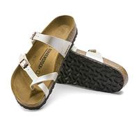 Birkenstock Mayari Graceful Pearl White Womens Birko-Flor Slide Strapped Sandals