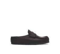 Birkenstock Womens Naples Wrapped Oiled Leather Loafer, Black, Size 6, Women Black