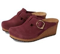 Birkenstock Women's Papillio Fanny Wedge Clog-Suede Sandal, Berry Crush, 7-7.5 Narrow