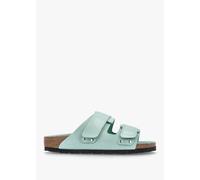 BIRKENSTOCK Womens Uji Nubuck Leather Two Bar Sandals In Surf Green Si