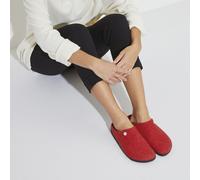 BIRKENSTOCK ZERMATT ACTIVE RED WOOL FELT SLIPPERS MEDIUM/NARROW WIDTH