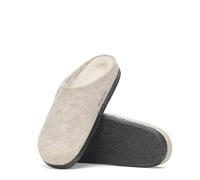 BIRKENSTOCK ZERMATT SHEARLING EGGNOG MEDIUM/NARROW WIDTH WOOL SLIPPERS WITH FUR