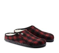 BIRKENSTOCK ZERMATT SHEARLING PLAID RED TARTIC REGULAR/WIDE WIDTH WOOL SLIPPERS