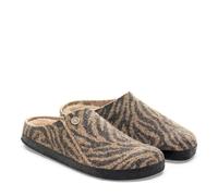 BIRKENSTOCK ZERMATT SHEARLING ZEBRA TOFFEE MELANGE MEDIUM/NARROW WIDTH WOOL SLIP