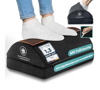 Birkental 2 Compartment Height-Adjustable Footstool with Foot Pocket - Fleece Fibre - Ergonomic Footrest Desk Non-Slip - Office Desk Accessories - Foot Stool - Footrest