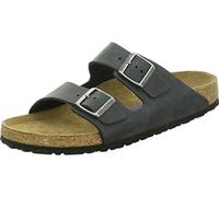 Birko-Flor Patent Eggshell/Offwhite Women's Arizona Sandals by Birkenstock, Black, 6 Narrow