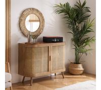 Birlea 2 Door Rattan Sideboard Curved Cupboard Sark Storage Cabinet in Beige Birlea Beige