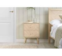 Birlea 2 Drawer Oak Brown Wooden Bedside Herringford in Light Oak Birlea Light Oak