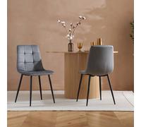 Birlea 2 Grey Dining Chairs Pair Axel Grey One Size