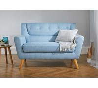 2 Seater Sofa Birlea Lambeth Settee Modern Retro Style Fabric Wood Legs Birlea Pale Blue One Size