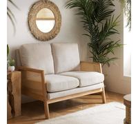 Birlea 2 Seater Sofa Settee Rattan White Fabric Ivy White One Size