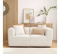 Birlea 2 Seater Sofa Settee White Boucle Teddy Fabric Cloud White One Size