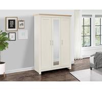 Birlea Highgate 3 Door Wardrobe/Mirror Cream & Oak Effect