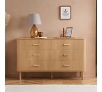 Birlea Axel 6 Drawer Fluted Chest - Brown, Brown