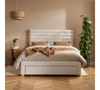 Birlea Arabella Grey Velvet Fabric & Wooden Drawer Storage Bed Frame King in Pale Grey Birlea Pale Grey King