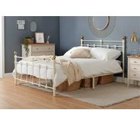Birlea Atlas Metal Bed Frame, Double, Cream