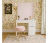 Ava 5 Drawer Dressing Table Black Birlea White One Size