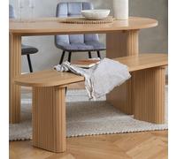 Birlea Axel 2 Seater Oak Oval Fluted Dining Bench - Brown - Wilko