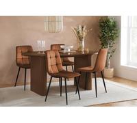 Birlea Axel Oval Fluted Dining Set Table With 4 Chairs