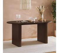 Birlea Axel 4 Seater Oval Fluted Dining Table Walnut - Brown - Wilko