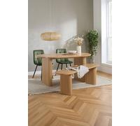 Birlea Axel Oval Fluted Dining Table With 2 Chairs & Bench in Brown | Size: Large Birlea Brown Large
