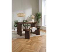 Birlea Axel Oval Fluted Dining Table With 2 Chairs & Bench in Brown | Size: Large Birlea Brown Large