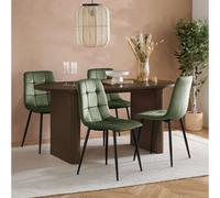Birlea Axel Oval Fluted Dining Table With 4 Chairs
