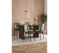 Birlea Axel Oval Fluted Dining Table With 4 Chairs in Brown | Size: Large Birlea Brown Large