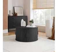 Birlea Axel Round Fluted Coffee Table with Storage Black | Size: 1 Pack Birlea Black 1 Pack