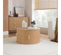 Birlea Axel Round Fluted Coffee Table With Storage Oak