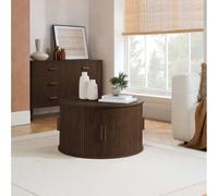 Birlea Axel Round Fluted Coffee Table With Storage Walnut