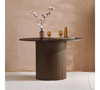 Birlea Axel 4 Seater Round Fluted Dining Table Walnut - Brown - Wilko
