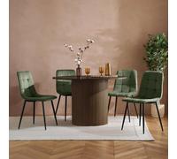Birlea Axel Round Fluted Dining Table With 4 Chairs