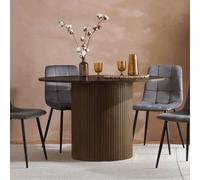 Birlea Axel Round Fluted Dining Table With 4 Chairs